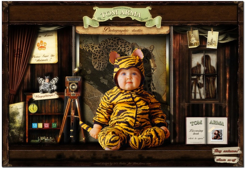 Virtual image of Tom Arma's baby photo studio, home of Tom Arma Licensing.